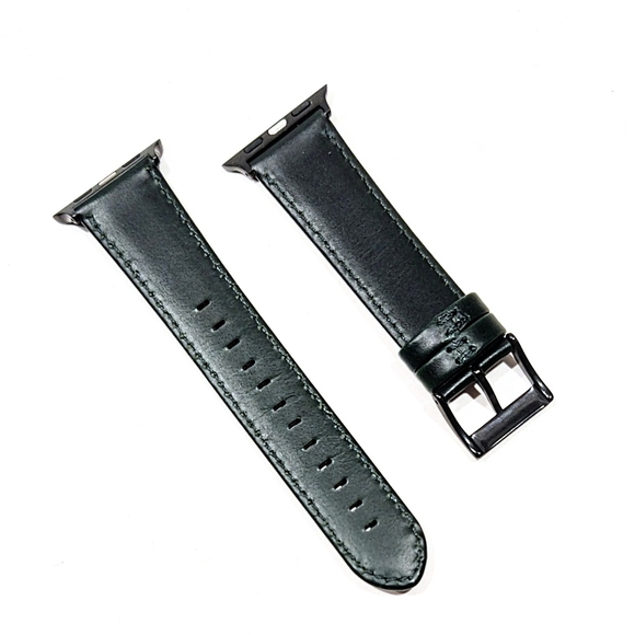 Dark Hunter Green Leather Watch Band Strap For Apple Watch 38-40mm Watchband - Picture 3 of 4